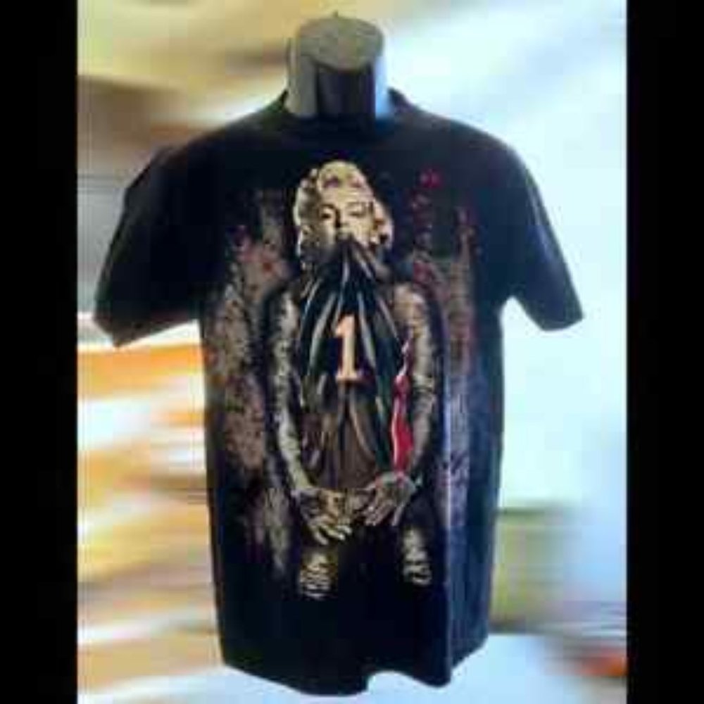 Marilyn Monroe unisex men's Medium Black Tattoo Art T-Shirt Crux Pre-Owned VF+++